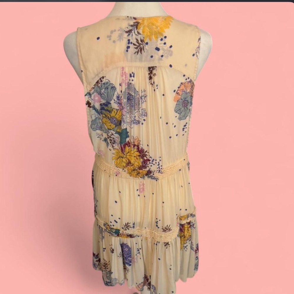 Free People floral ruffle dress – blush peach boho 🌸 - Picture 2 of 7